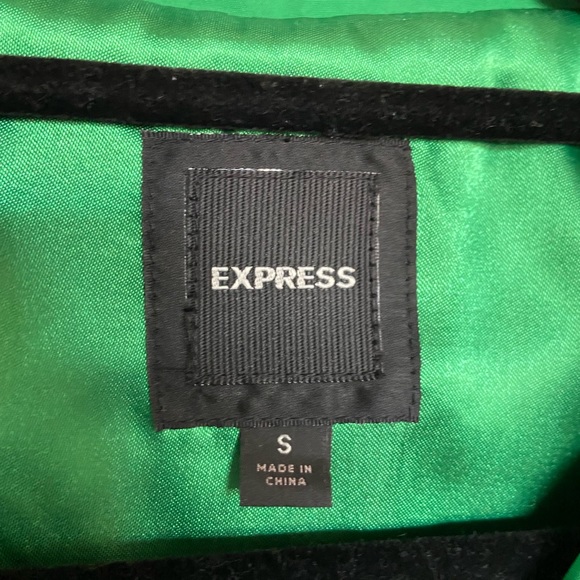 Express bright green moto jacket multiple zippers buckle size S - Picture 7 of 9